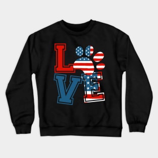 Paws Lover Usa Flag Crewneck Sweatshirt